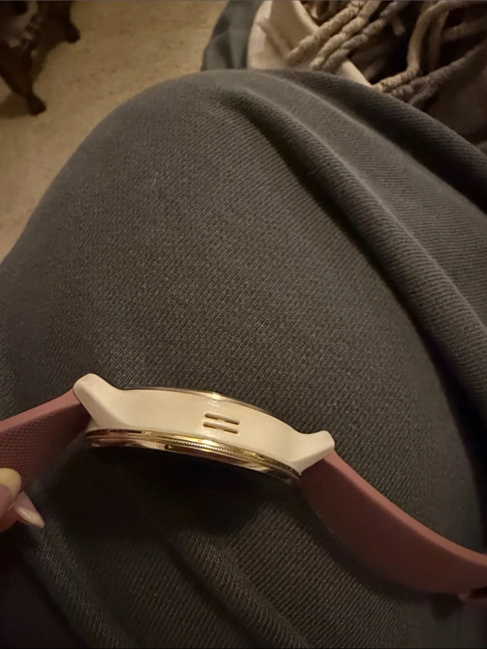 garmin Gold Case Smartwatch with Rose Pink Silicone Band